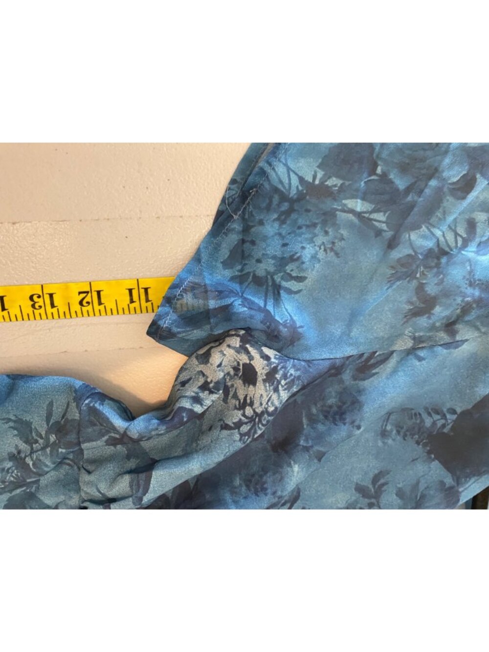 NWT Ador Blue Floral Tiered Maxi Dress Flutter Sleeves XL - Picture 10 of 10